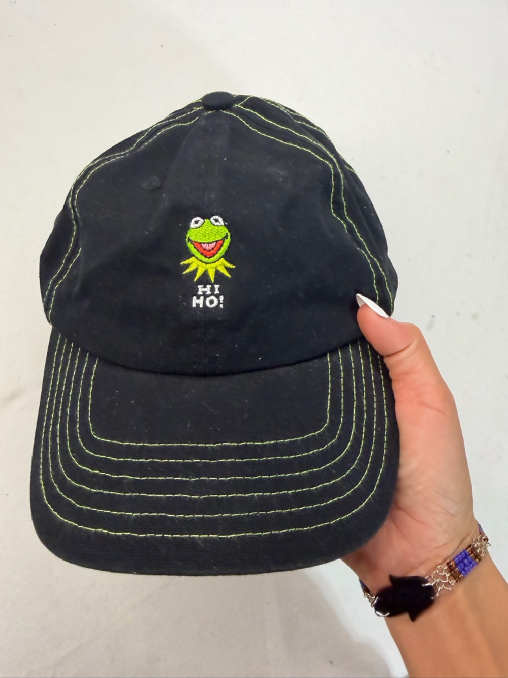 Limited Edition Disney Muppets Kermit The Frog hi ho Hat Disney black Kermit hat